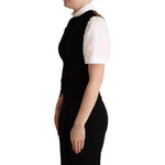 Dolce & Gabbana Black Brown Leopard Print Waistcoat Vest TSH5982 -40