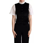 Dolce & Gabbana Black Brown Leopard Print Waistcoat Vest TSH5982 -40
