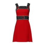 Dolce & Gabbana Red Wool Sleeveless A-line Flared Mini Dress