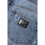 Dolce & Gabbana Blue Logo Plaque Denim Cotton Hot Pants Shorts PAN74923-40