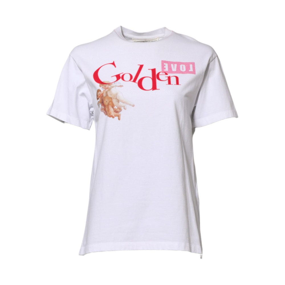 Golden Goose White Printed Round Neck T-shirt TSH87627-38