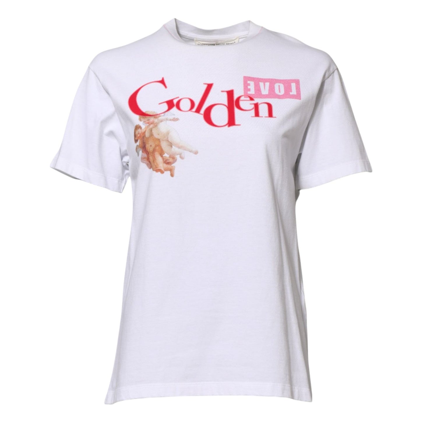 Golden Goose White Printed Round Neck T-shirt TSH87627-38