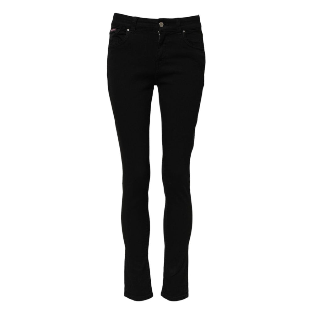 Dolce & Gabbana Black Cotton Skinny Mid Waist Denim Jeans PAN75003-38