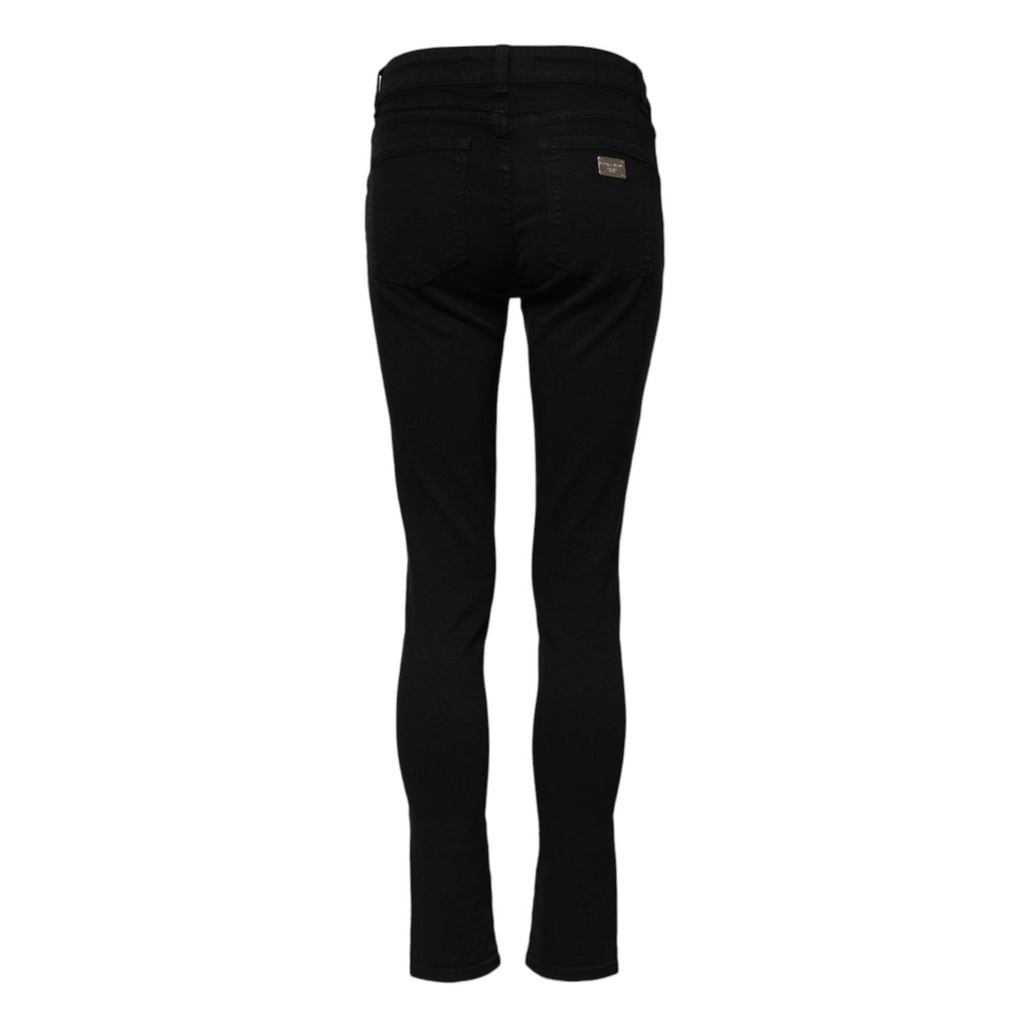 Dolce & Gabbana Black Cotton Skinny Mid Waist Denim Jeans PAN75003-38