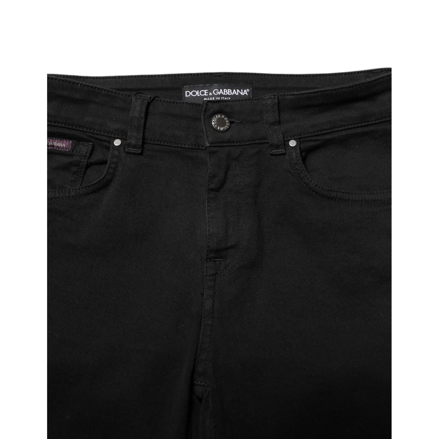 Dolce & Gabbana Black Cotton Skinny Mid Waist Denim Jeans PAN75003-38