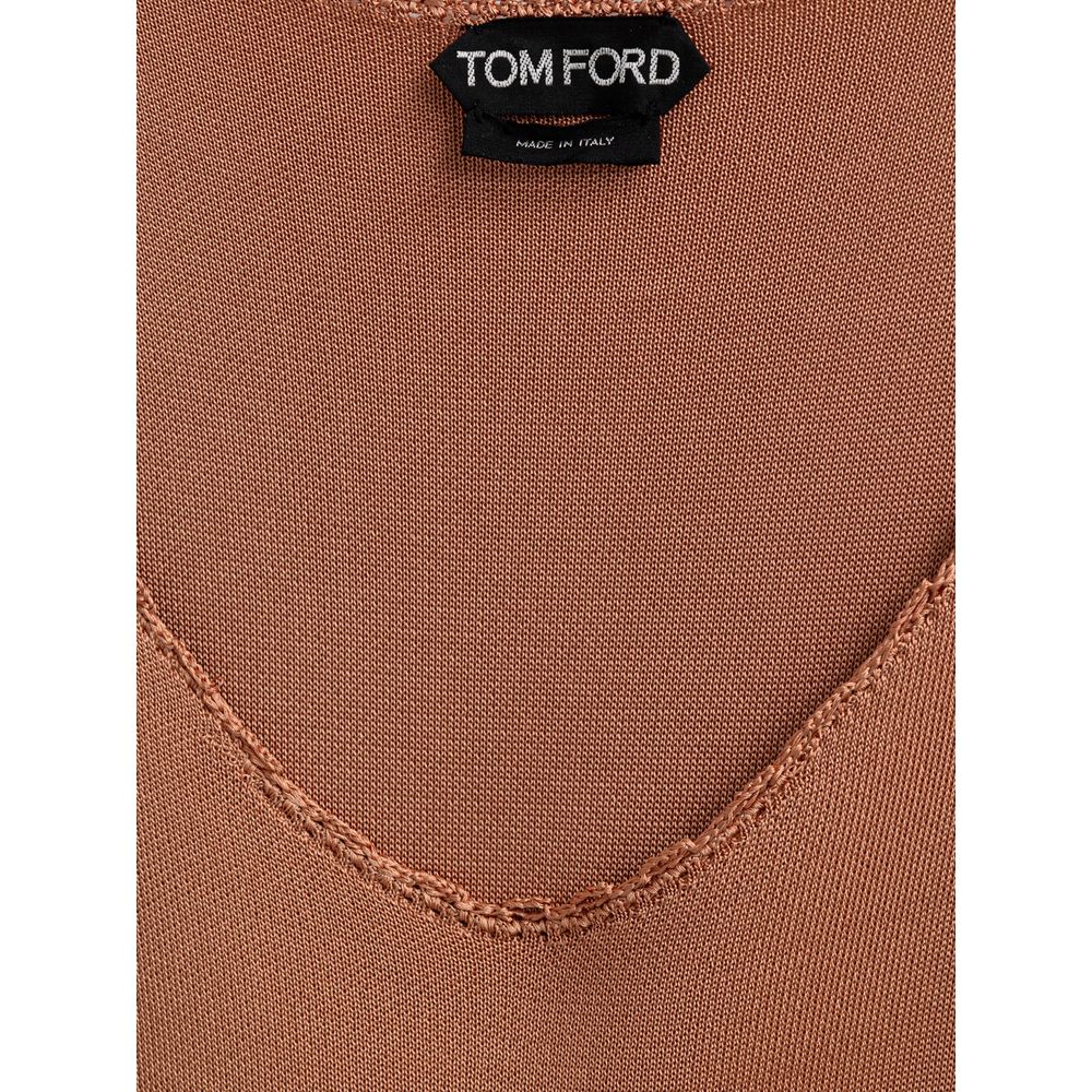 Tom Ford Orange Viscose Long Dress