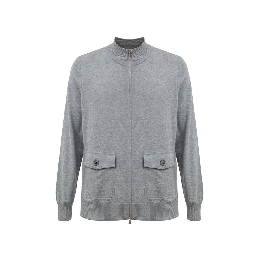 Gran Sasso Gray Cotton Cardigan GR-9490662-IT50 | L