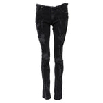 Dolce & Gabbana Black Cotton Tattered Skinny Denim Jeans PAN75633-40