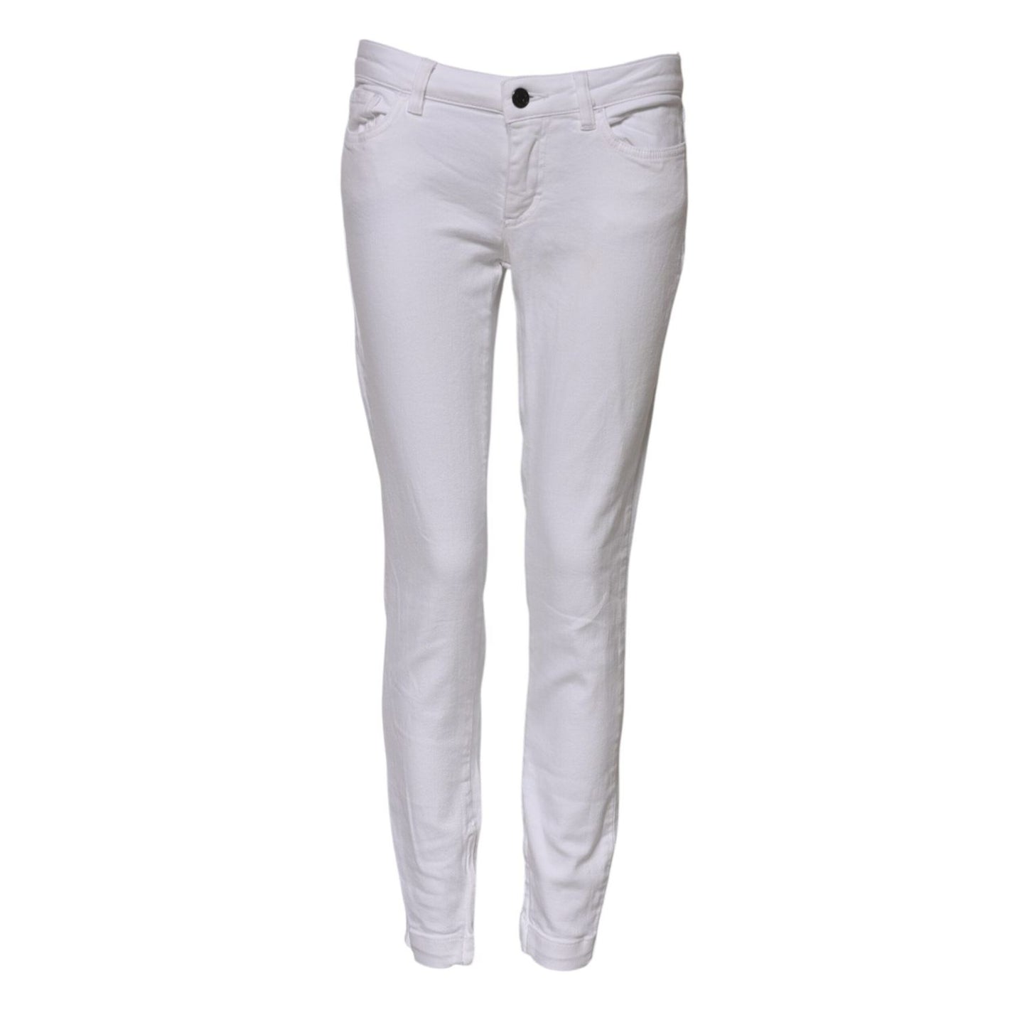 Dolce & Gabbana White Cotton Low Waist Skinny Denim Jeans PAN75638-40