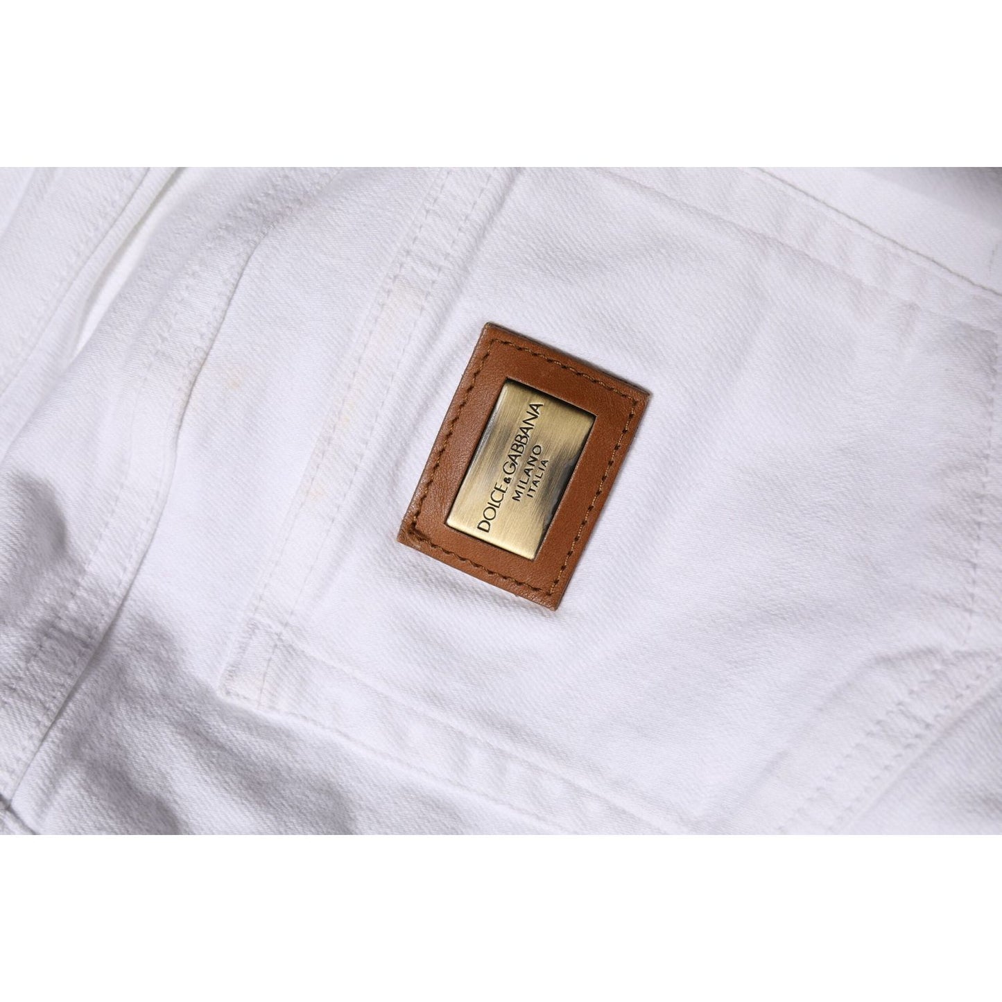 Dolce & Gabbana White Cotton Low Waist Skinny Denim Jeans PAN75638-40