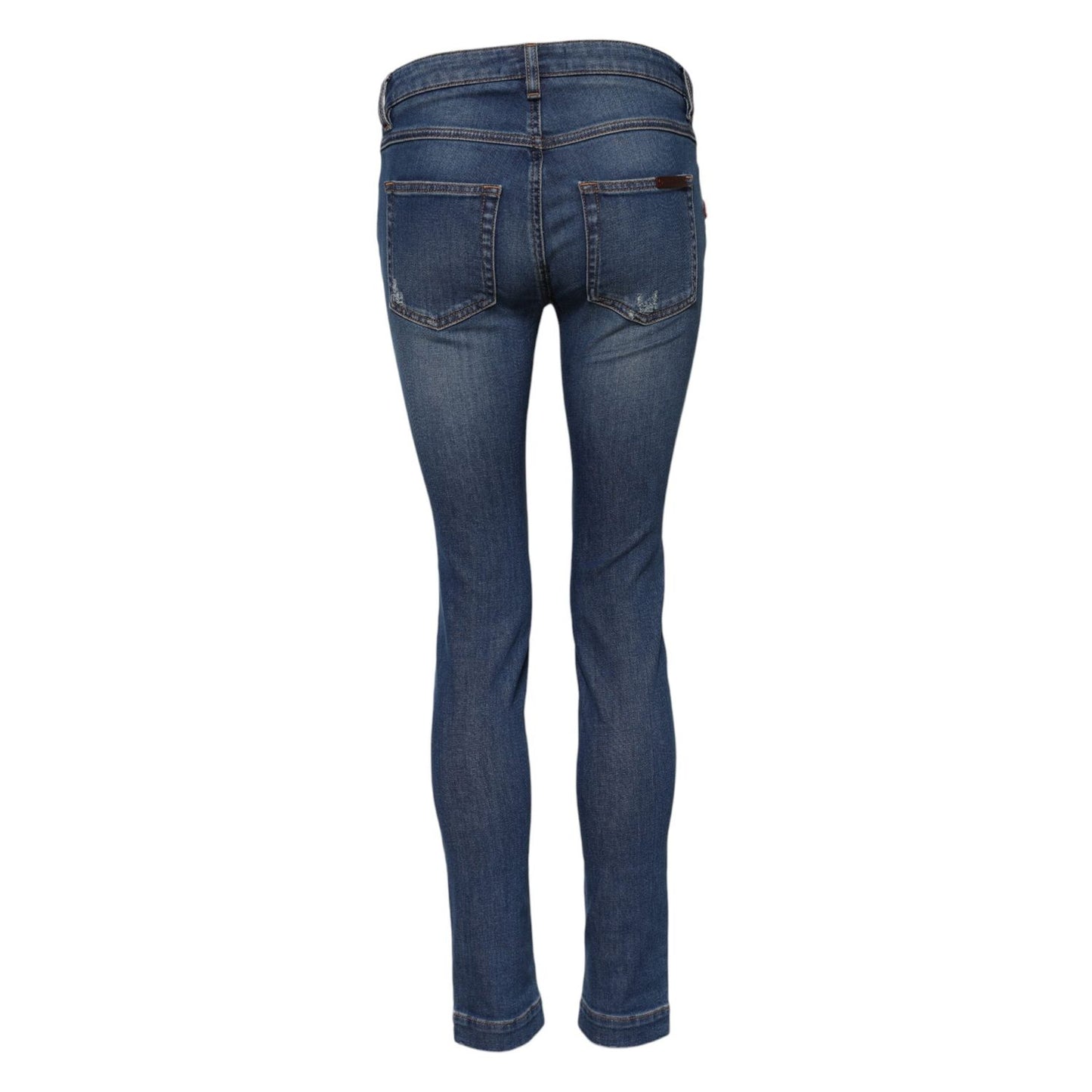 Dolce & Gabbana Blue Cotton Low Waist Skinny Denim Jeans PAN75685-36