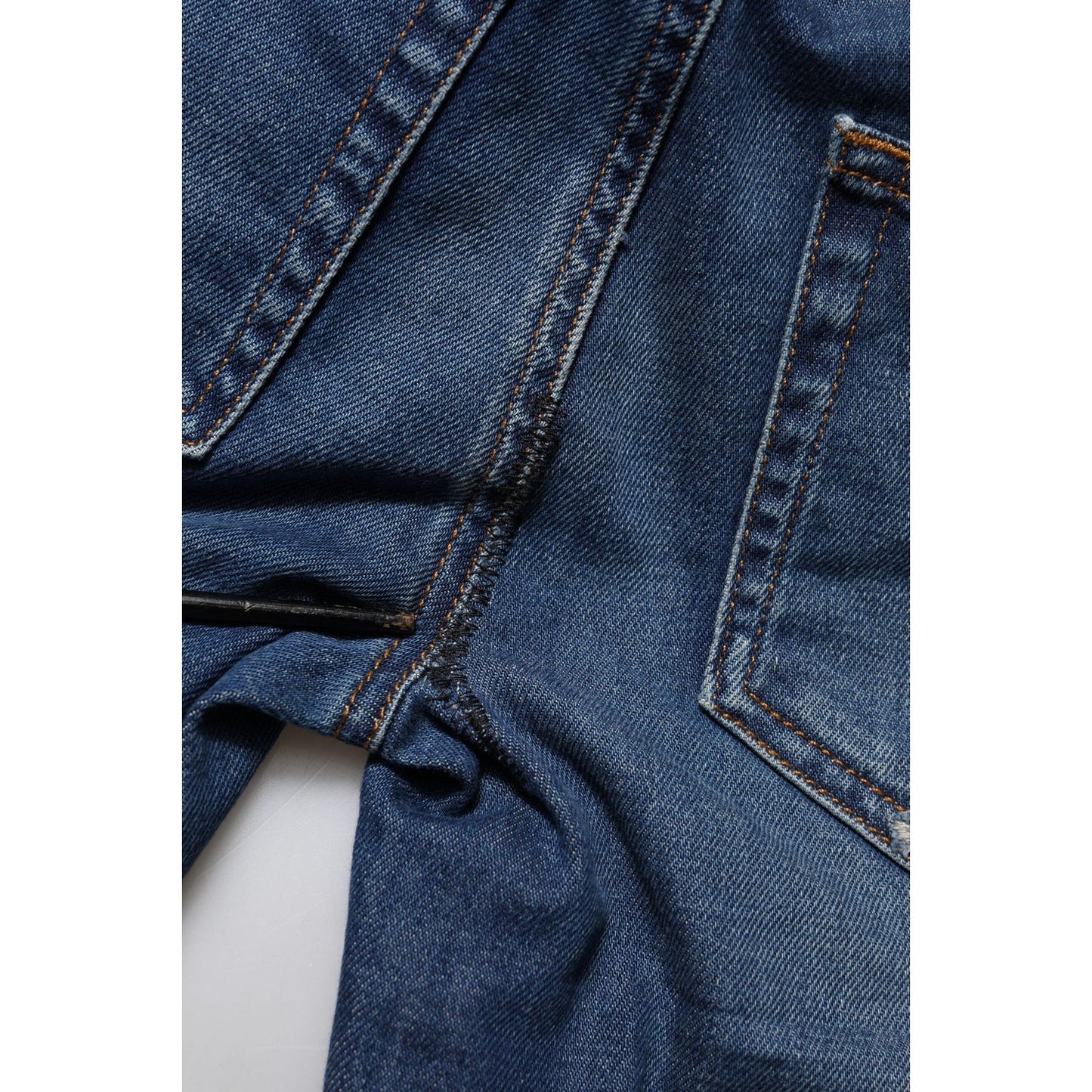 Dolce & Gabbana Blue Cotton Low Waist Skinny Denim Jeans PAN75685-36
