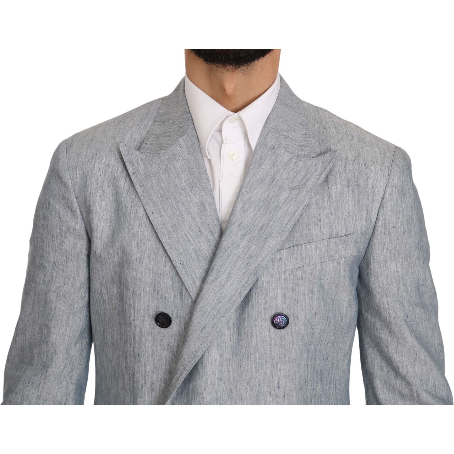 Dolce & Gabbana Blue Flax NAPOLI Jacket Coat Blazer JKT2368-48