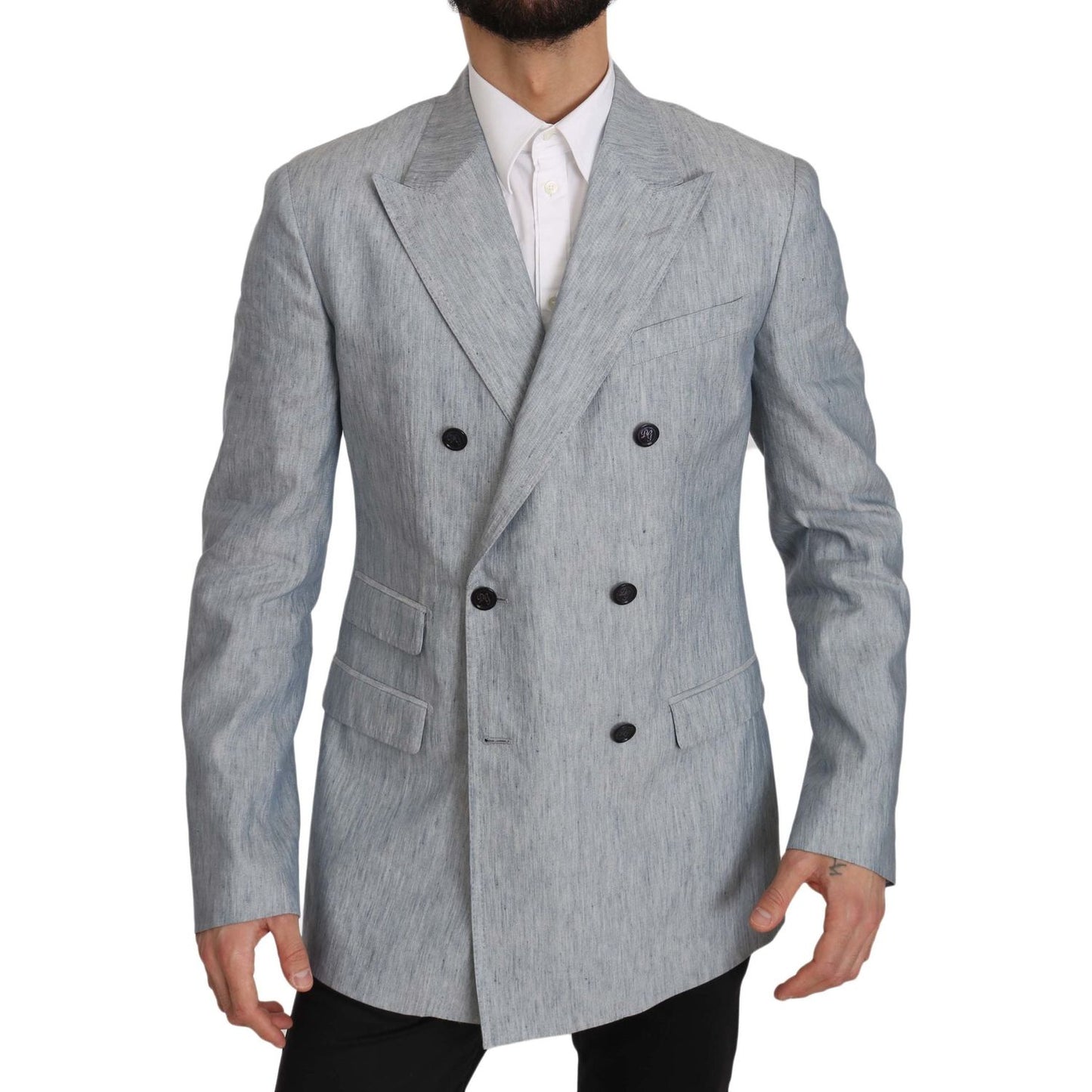 Dolce & Gabbana Blue Flax NAPOLI Jacket Coat Blazer JKT2368-48