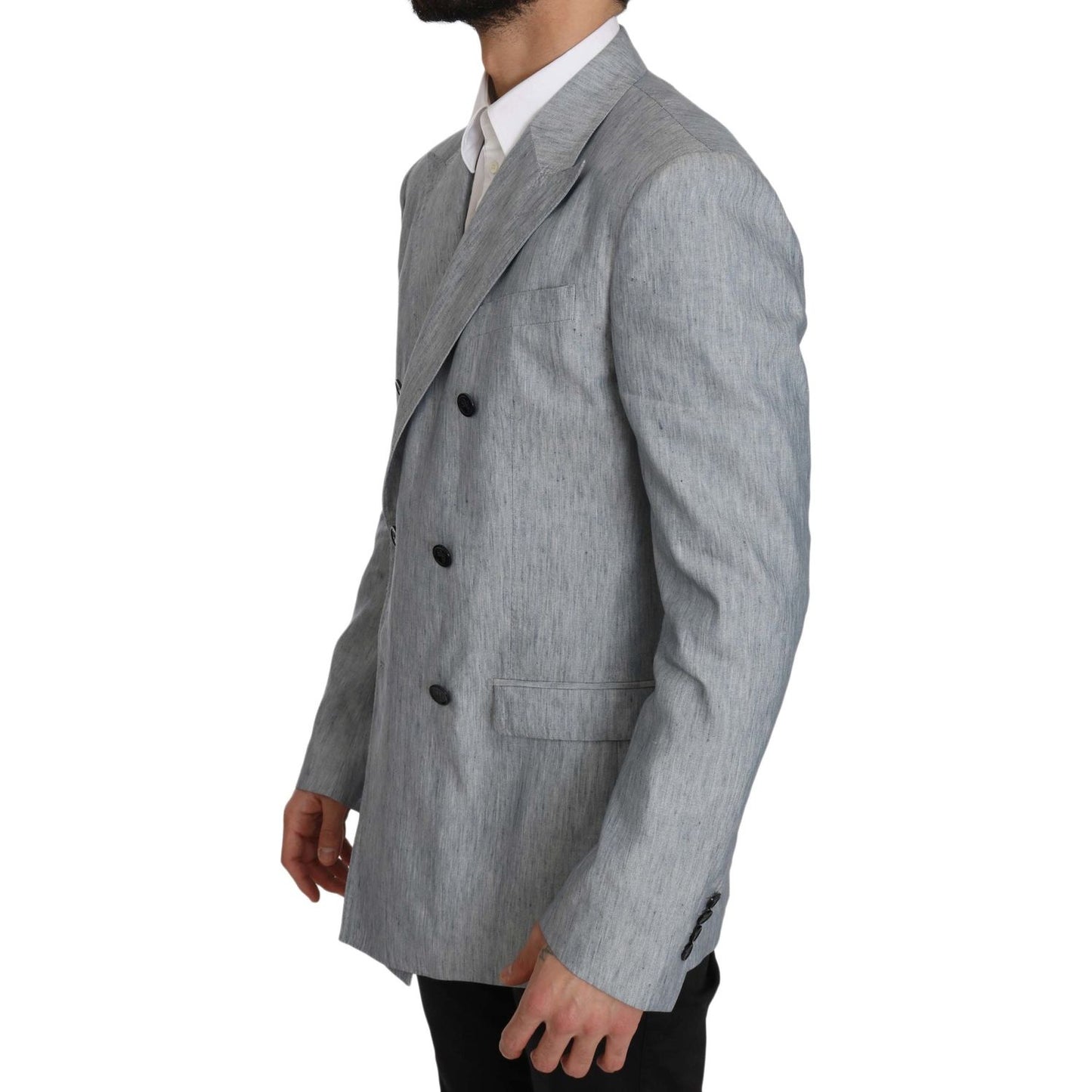 Dolce & Gabbana Blue Flax NAPOLI Jacket Coat Blazer JKT2368-48