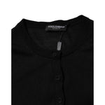 Dolce & Gabbana Black Wool Knit Crew Neck Cardigan Sweater TSH2274-40