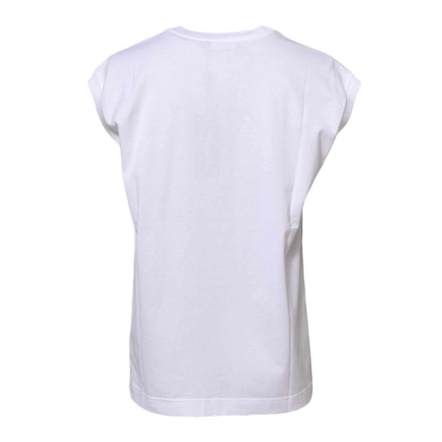 Dolce & Gabbana White Cotton Sleeveless Women Tank T-shirt TSH86621-38