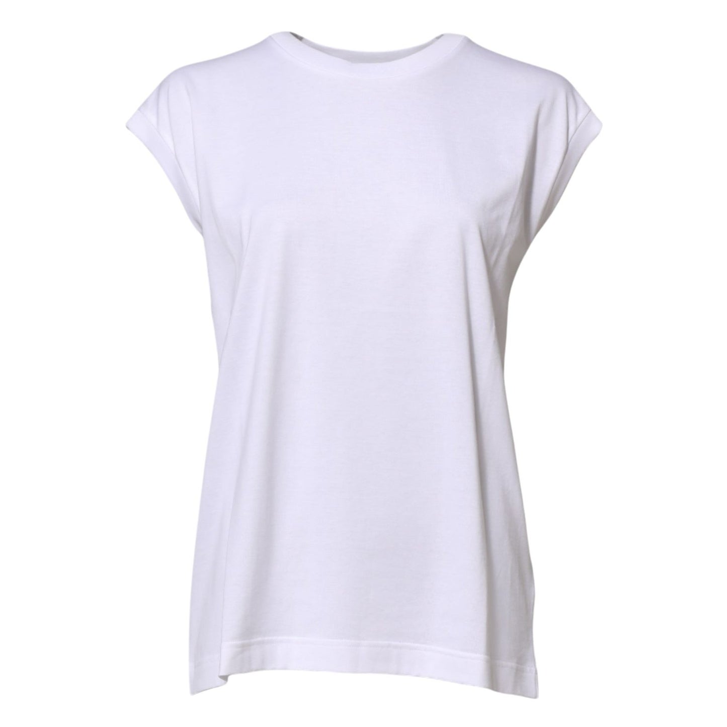 Dolce & Gabbana White Cotton Sleeveless Women Tank T-shirt TSH86621-38