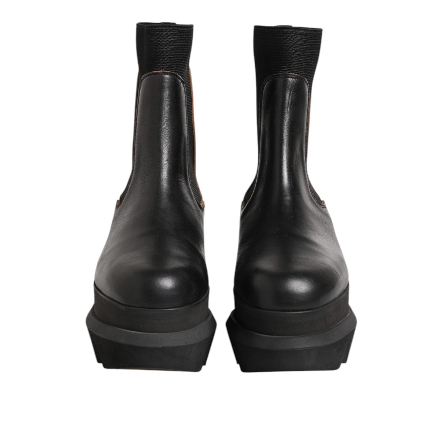 Sacai Black Chelsea Leather Pull On Women Ankle Boots Shoes LA12617-40
