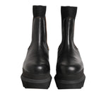 Sacai Black Chelsea Leather Pull On Women Ankle Boots Shoes LA12617-40