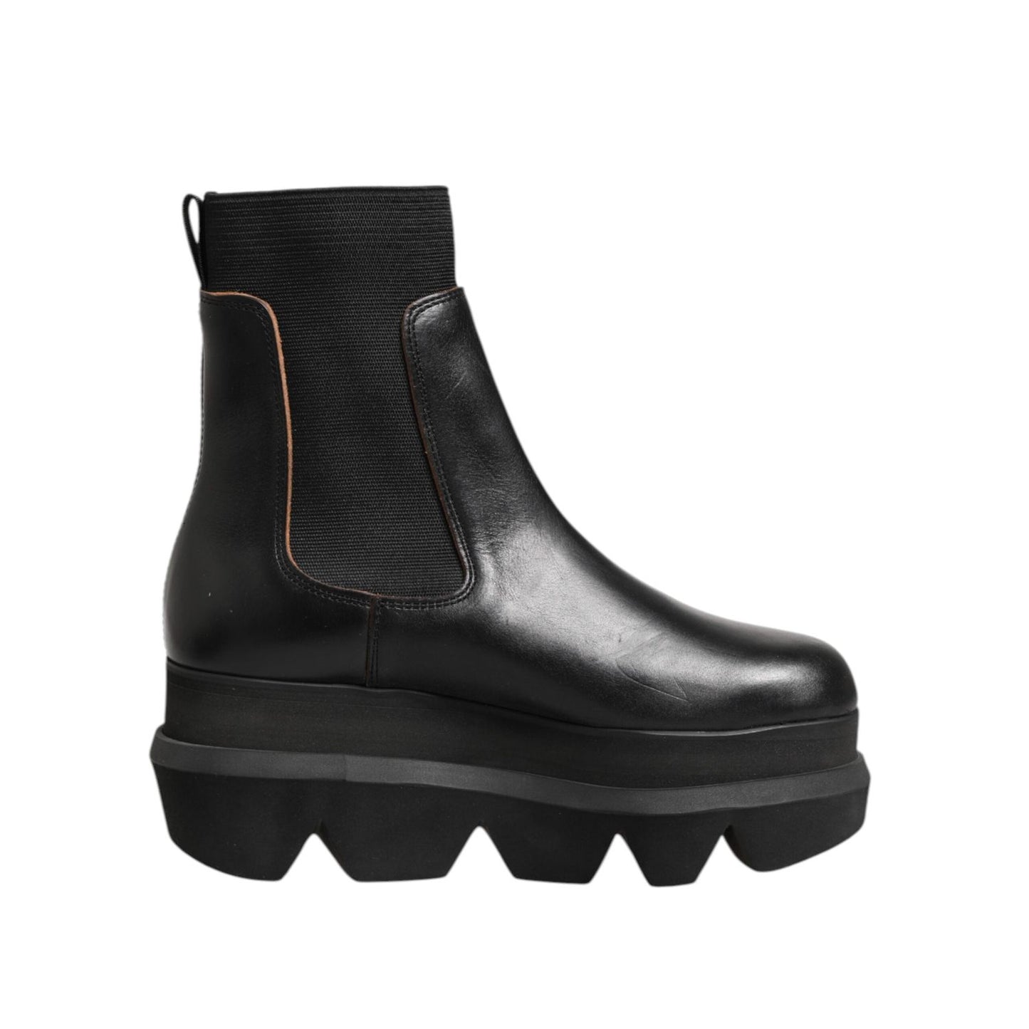Sacai Black Chelsea Leather Pull On Women Ankle Boots Shoes LA12617-40