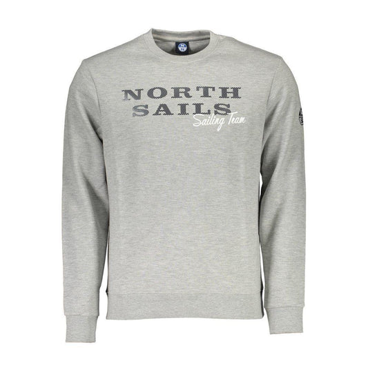 North Sails Gray Cotton Men Sweater