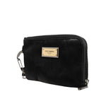 Dolce & Gabbana Black Nylon Logo Plaque Keyring Pouch Clutch Bag