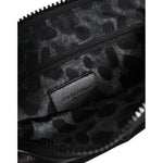 Dolce & Gabbana Black Nylon Logo Plaque Keyring Pouch Clutch Bag