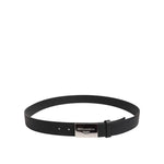 Dolce & Gabbana Black Leather Silver Metal Logo Buckle Belt BEL9262-90