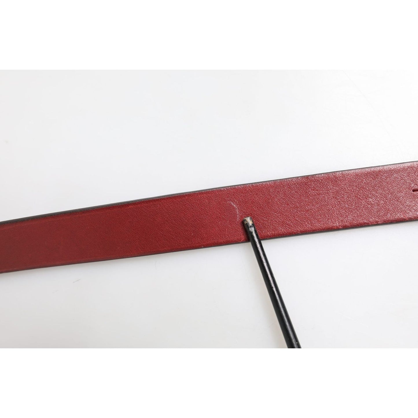 Dolce & Gabbana Maroon Classic Leather Metal Logo Buckle Belt BEL9402-90