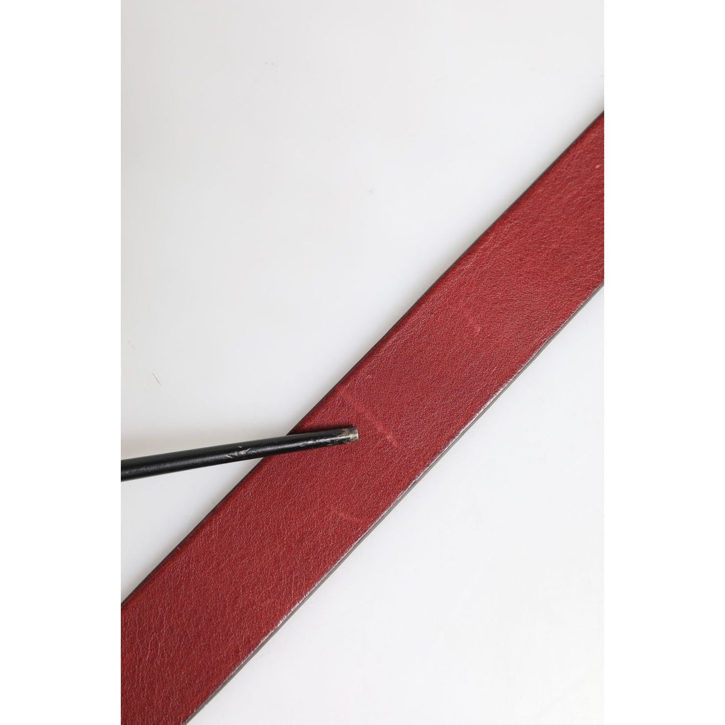 Dolce & Gabbana Maroon Classic Leather Metal Logo Buckle Belt BEL9402-90