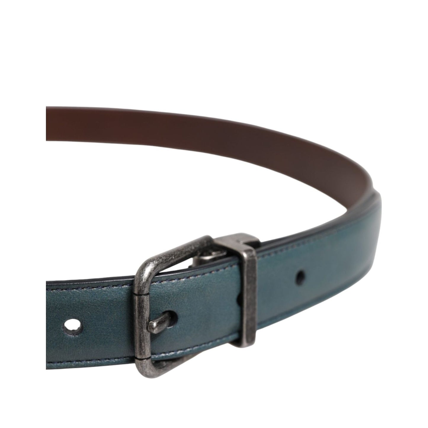 Dolce & Gabbana Green Classic Leather Metal Logo Buckle Belt BEL9452-90