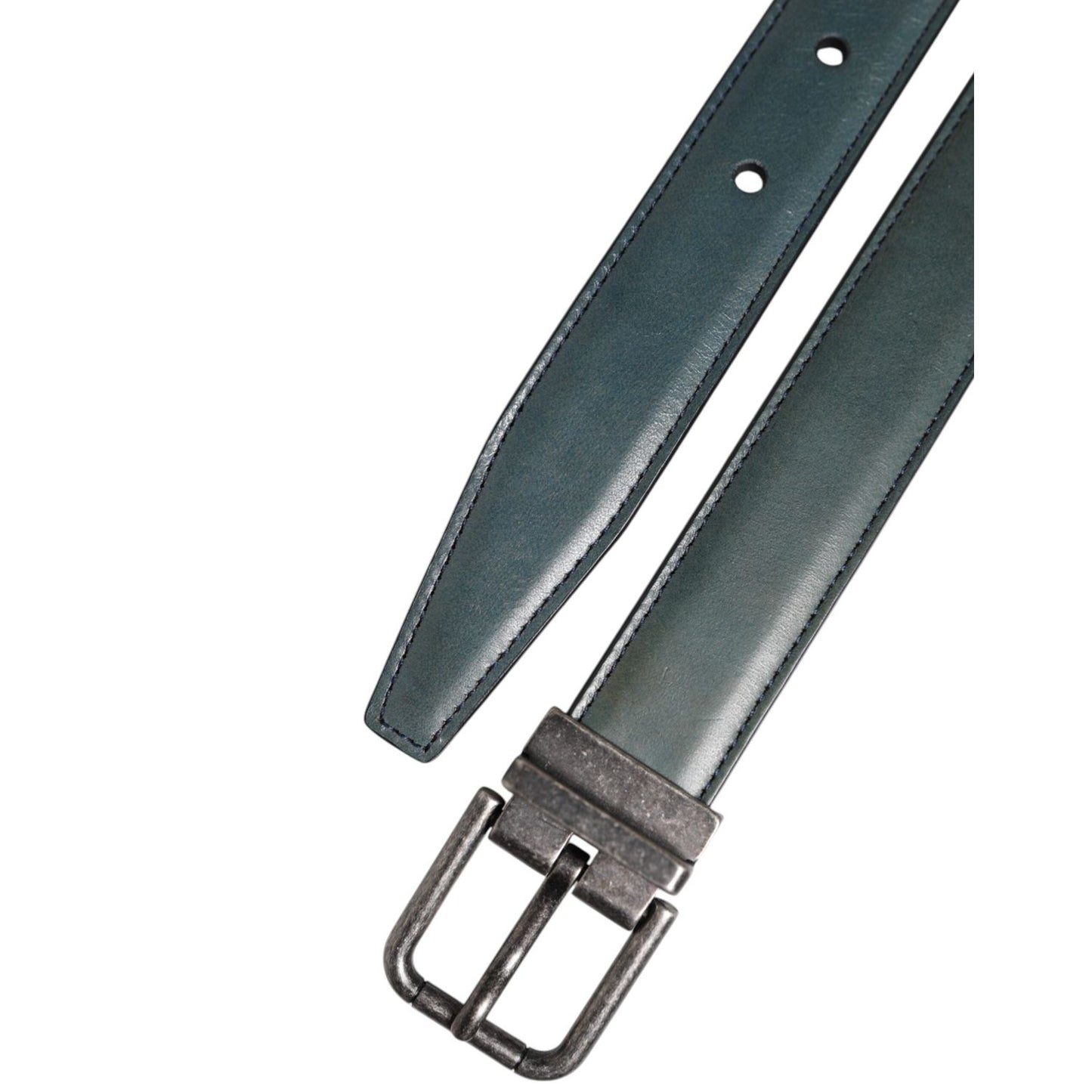 Dolce & Gabbana Green Classic Leather Metal Logo Buckle Belt BEL9452-90