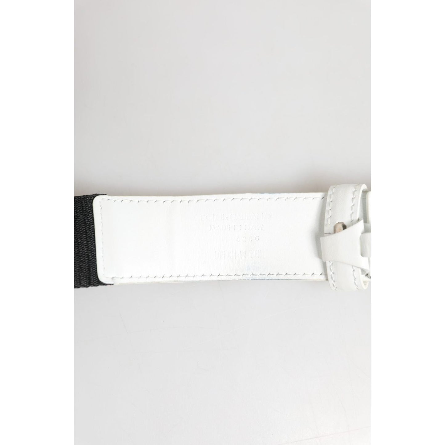 Dolce & Gabbana Black White Metal DG Logo Buckle Belt