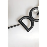 Dolce & Gabbana Black White Metal DG Logo Buckle Belt
