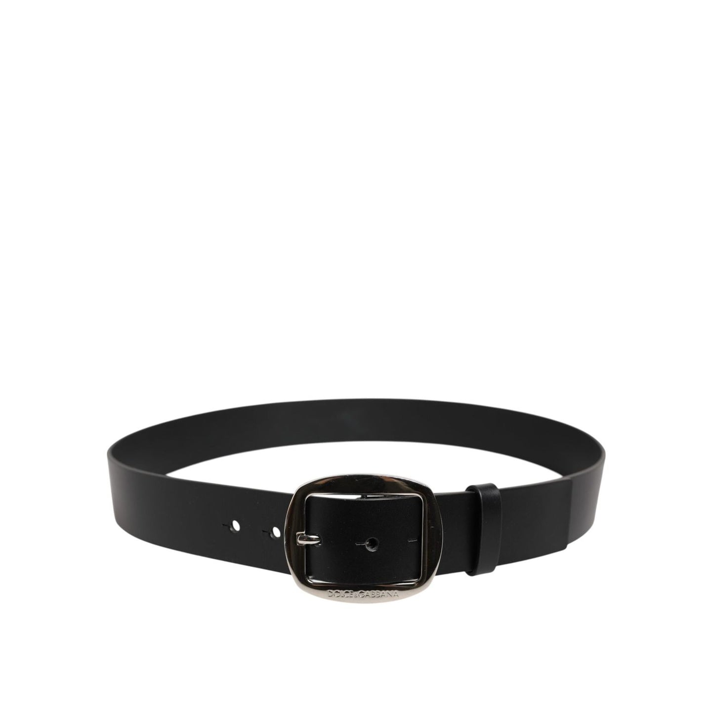 Dolce & Gabbana Black Leather Classic Metal Buckle Belt BEL9480-90