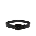 Dolce & Gabbana Black Leather Classic Metal Buckle Belt BEL9480-90