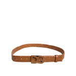 Dolce & Gabbana Brown Braided Metal DG Logo Buckle Belt BEL9483-100