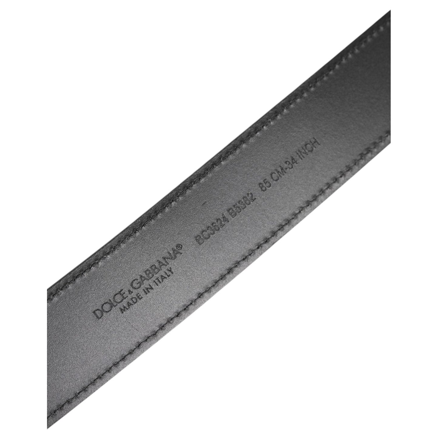 Dolce & Gabbana Black Leather Classic Metal Logo Buckle Belt