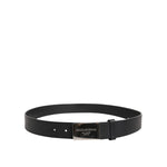 Dolce & Gabbana Black Leather Classic Metal Logo Buckle Belt BEL9491-90