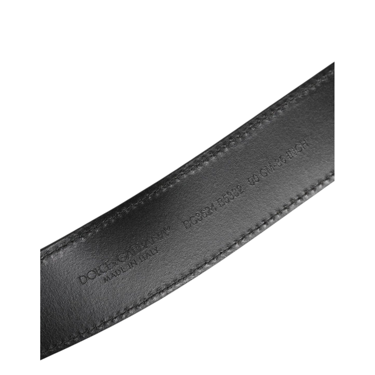 Dolce & Gabbana Black Leather Classic Metal Logo Buckle Belt BEL9491-90