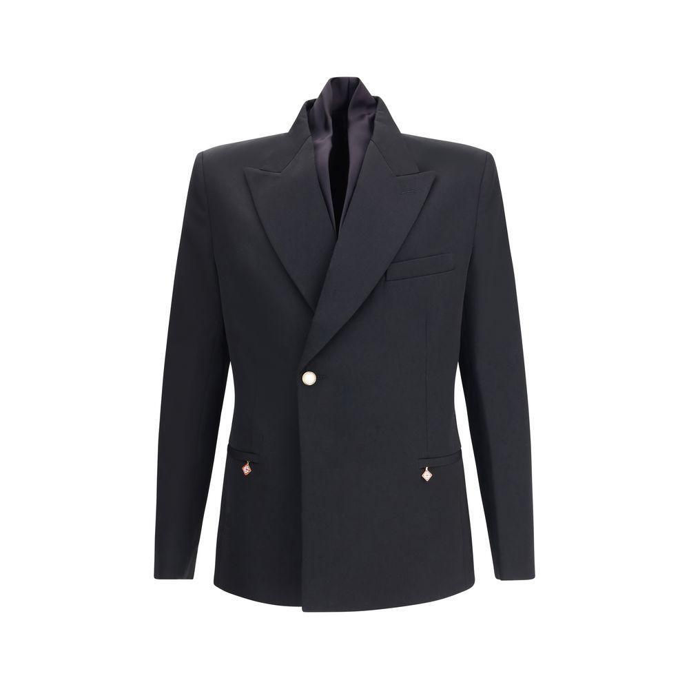 Casablanca Double-breasted Blazer CA-MPF25JK38001BLACK-IT46 | S