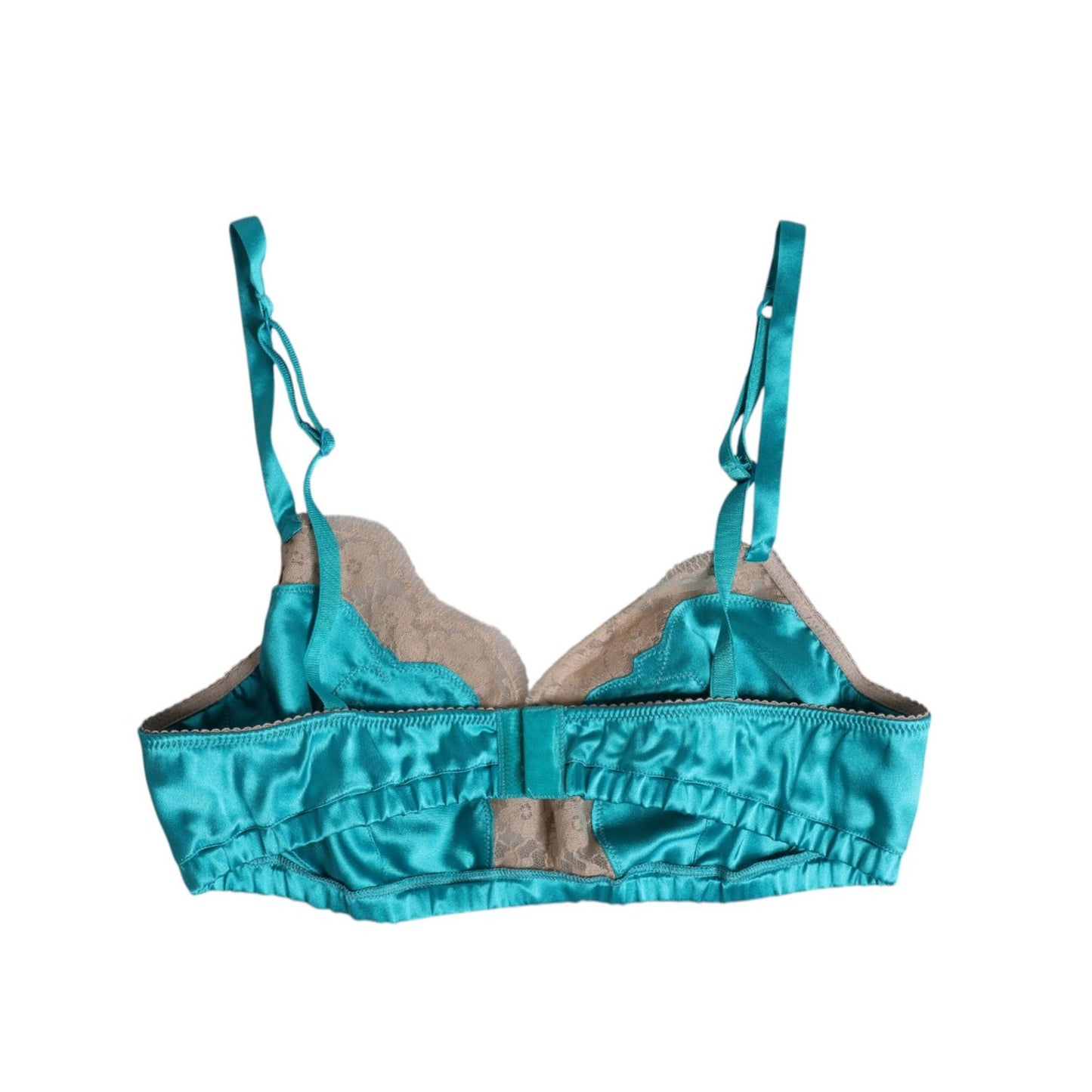 Dolce & Gabbana Green Floral Lace Silk Non Wire Bra Underwear