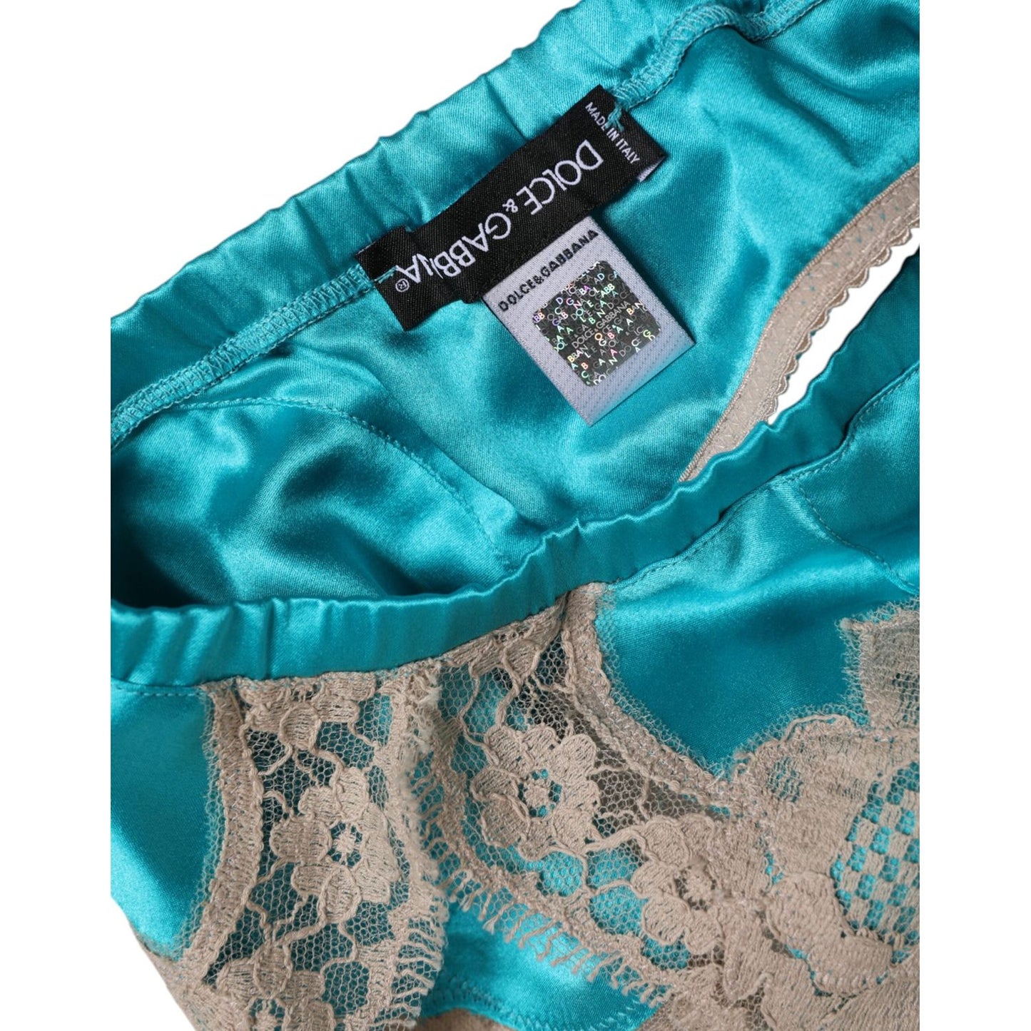 Dolce & Gabbana Green Floral Lace Silk Non Wire Bra Underwear