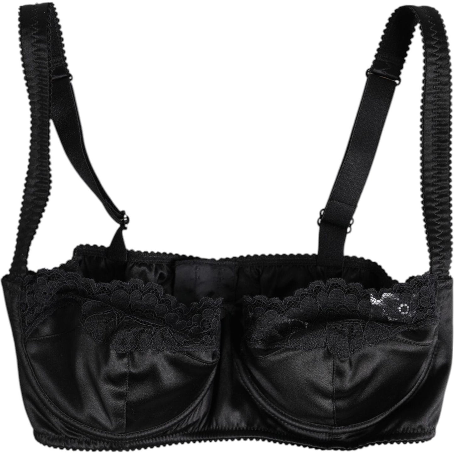Dolce & Gabbana Black Silk Underwired Balconette Bra Underwear BIK1408-4