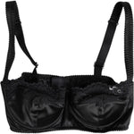 Dolce & Gabbana Black Silk Underwired Balconette Bra Underwear BIK1408-4