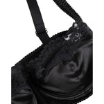Dolce & Gabbana Black Silk Underwired Balconette Bra Underwear BIK1408-4