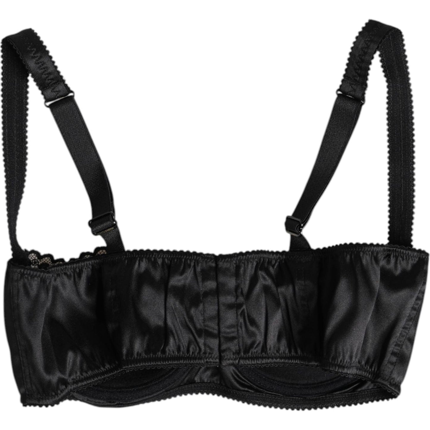Dolce & Gabbana Black Silk Underwired Balconette Bra Underwear BIK1408-4