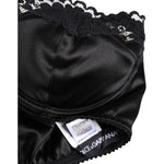 Dolce & Gabbana Black Silk Underwired Balconette Bra Underwear BIK1408-4