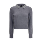 PINKO Rhinestone-decorated collar Sweater PI-105530A2S4II2-L